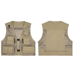 Multi-pocket Workwear Outdoor Vest Mesh Breathable Fishing Vest