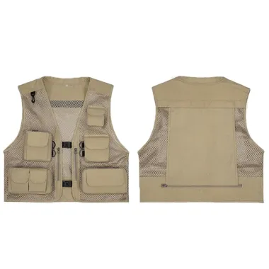 Multi-pocket Workwear Outdoor Vest Mesh Breathable Fishing Vest