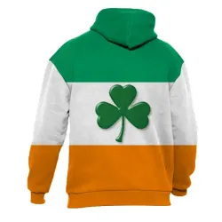 Men\'s Hoodie Irish Flag St. Patrick\'s Day Shamrock Print Long Sleeve Daily Tops