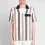 Short Sleeve Shirt Cuban Collar With Vertical Stripe Print