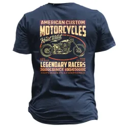 Men\'s Motorcycle Road Trip Casual Short Sleeve Round Neck T-Shirt