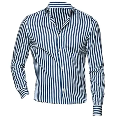 Men's Business Casual Blue Stripe Shirt