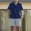 Men's Seersucker Swim Trunks Navy Striped Tailored Shorts