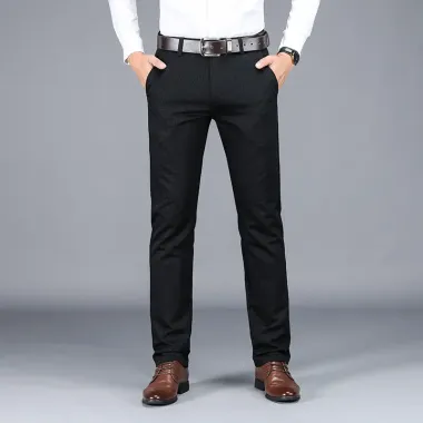 Men's Business Casual Straight-leg Middle-aged Iron-free Trousers