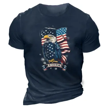 Men's American Eagle Patriot Casual Short Sleeve Crew Neck T-Shirt