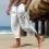 Men's Route 66 Linen Pants Casual Summer Beach Elastic Waist Zip Leg Comfort Breathable Trousers