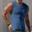 Men's Solid Color Summer Sports Vest Wide Shoulder Henley Shirt Slim Sleeveless T-shirt