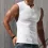 Men's Solid Color Summer Sports Vest Wide Shoulder Henley Shirt Slim Sleeveless T-shirt