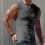 Men's Solid Color Summer Sports Vest Wide Shoulder Henley Shirt Slim Sleeveless T-shirt