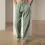 Men's Loose Drawstring Cotton Linen Trousers Vacation Casual Pants