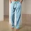 Men's Loose Drawstring Cotton Linen Trousers Vacation Casual Pants