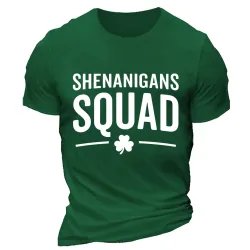 Men\'s Shenanigans Squad St. Patrick\'s Day Print Outdoor Daily Casual Short Sleeve Crew Neck T-Shirt