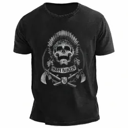 Feather Skull Short Sleeve T-Shirt