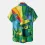 Men's St. Patrick's Day Rainbow Hat Shamrock Hawaiian Summer Vacation Short Sleeve Shirt