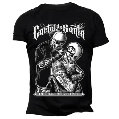 Mexican Chicano Skull Tattoo Graphic T-shirt