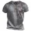 Men's Retro Distressed Weather Print Short Sleeve V-Neck T-Shirt