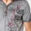 Men's Retro Distressed Weather Print Short Sleeve V-Neck T-Shirt