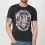 Men's Vintage Hot Road Skull Print Short Sleeve Crew Neck T-Shirt