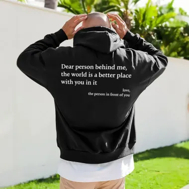 Men's Oversized Hoodie Casual Pocket You Are Enough Print