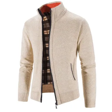 Men's Autumn And Winter Sweater Slim Fit Trendy Velvet Cardigan