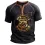 Men's Route 66 Printed Henley T-Shirt Zip Pocket Short Sleeve Top