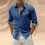 Cotton Plain Contrast Chest Pocket Long Sleeve Casual Shirt