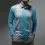 Geometric Color Block Button Long Sleeve Bowling Polo Shirt