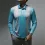 Geometric Color Block Button Long Sleeve Bowling Polo Shirt