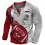 Men's Kansas City Chiefs Printed NFL Super Bowl Color Block Henley Shirt