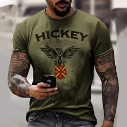 Mens Beer Print Short Sleeve T-shirt