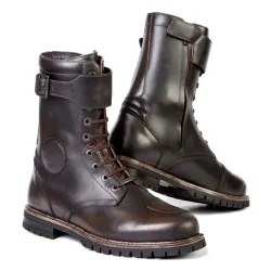 Vintage casual round tie leather boots