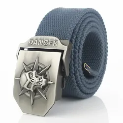 Alloy Skull Snap Canvas Tactical Belt