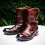 Western Vintage Square Head Soft Leather Boots