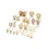 12 Pairs Rhinestone Beaded Pattern Ear Cuff Earring Set