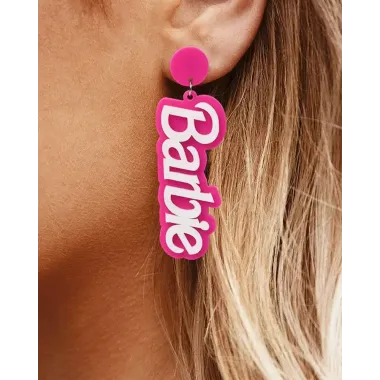 1Pair Barbie Letter Shaped Dangle Earrings