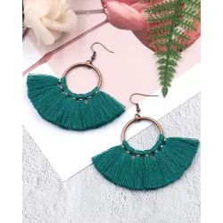 1Pair Bohemian Scallop Shaped Geometric Hook Earrings