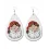 1Pair Christmas Leopard Hat Santa Clause Waterdrop Hook Earrings