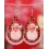 1Pair Christmas Santa Clause Plaid Waterdrop Hook Earrings