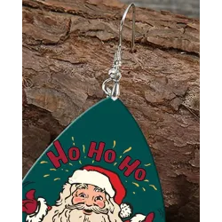 1Pair Christmas Santa Clause Waterdrop Hook Earrings