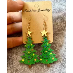 1Pair Christmas Tree Shaped Drop Earrings