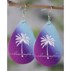 1Pair Coconut Tree Ombre Waterdrop Earrings