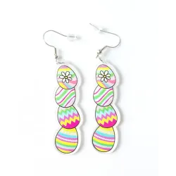 1Pair Easter Egg Cartoon Cute Bunny Drop Hook Earrings