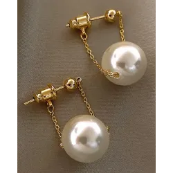 1Pair Fashionable Pearl Dangle Earrings