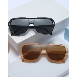 1Pair Flat Top Tinted Pilot Sunglasses