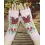 1Pair Floral Butterfly Embroidery Fingerless Knit Gloves