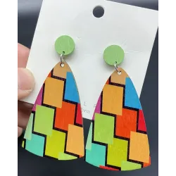 1Pair Geometric Triangle Shaped Drop Earrings