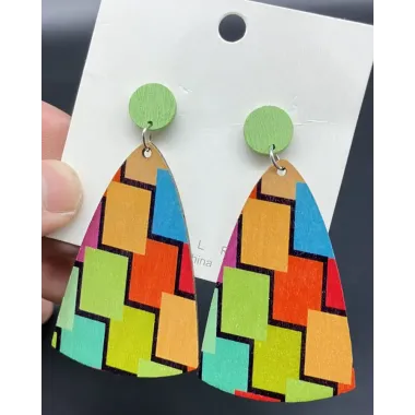 1Pair Geometric Triangle Shaped Drop Earrings