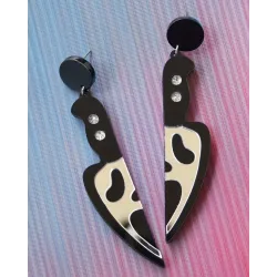 1Pair Halloween Ghost Pattern Knife Design Dangle Earrings