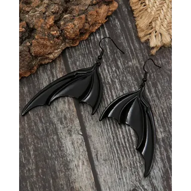 1Pair Halloween Gothic Bat Shaped Drop Earrings