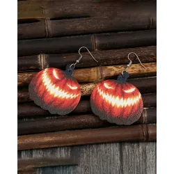 1Pair Halloween Pumpkin Shaped Drop Earrings